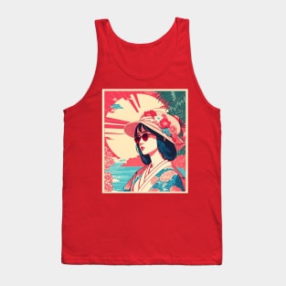 Retro summer vibes by the beach Tank Top